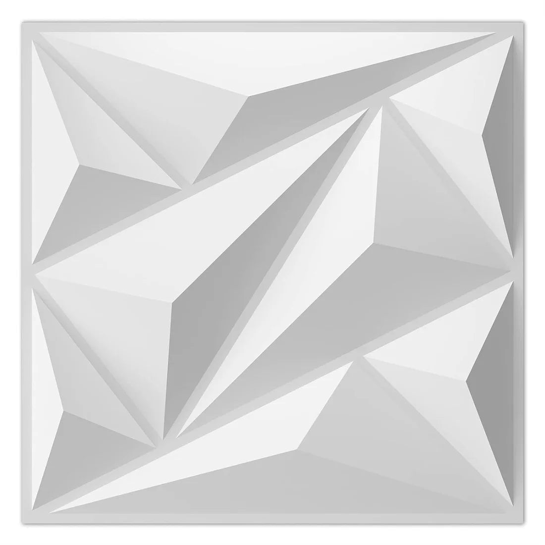 Pannello da parete 3D decorato con design a diamante da 10 pezzi, 30 cm x 30 cm bianco opaco/nero, pannello da parete per decorazione domestica fai da te