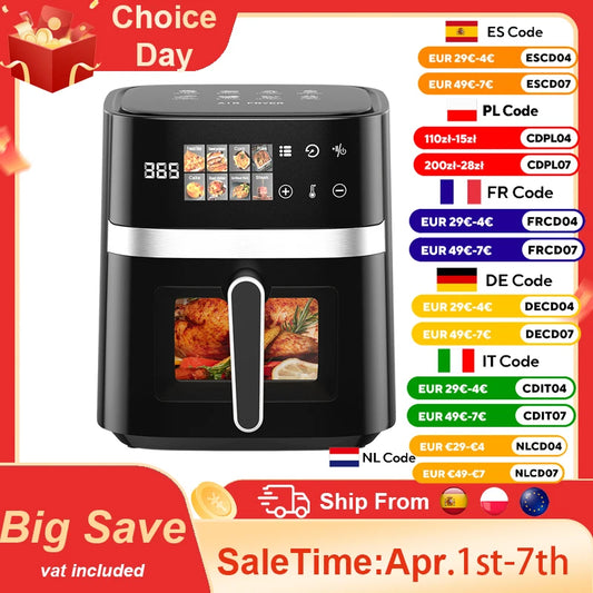 frigitrice ad aria 5.5l 8 in 1