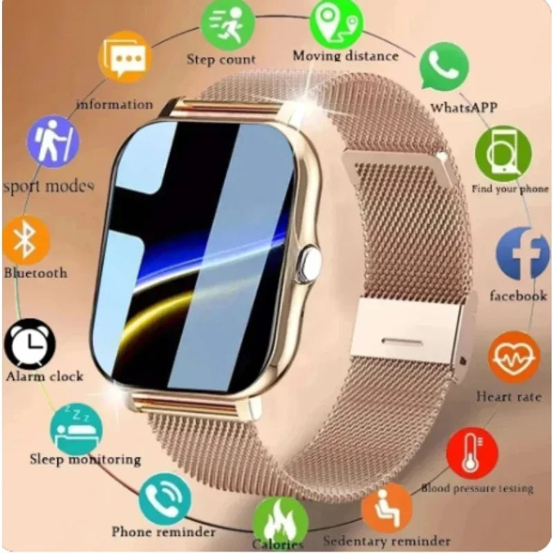 Orologio intelligente per telefono Android. Schermo a colori da 1,44 pollici Full Touch Chiamata Bluetooth Orologio intelligente Ricarica magnetica