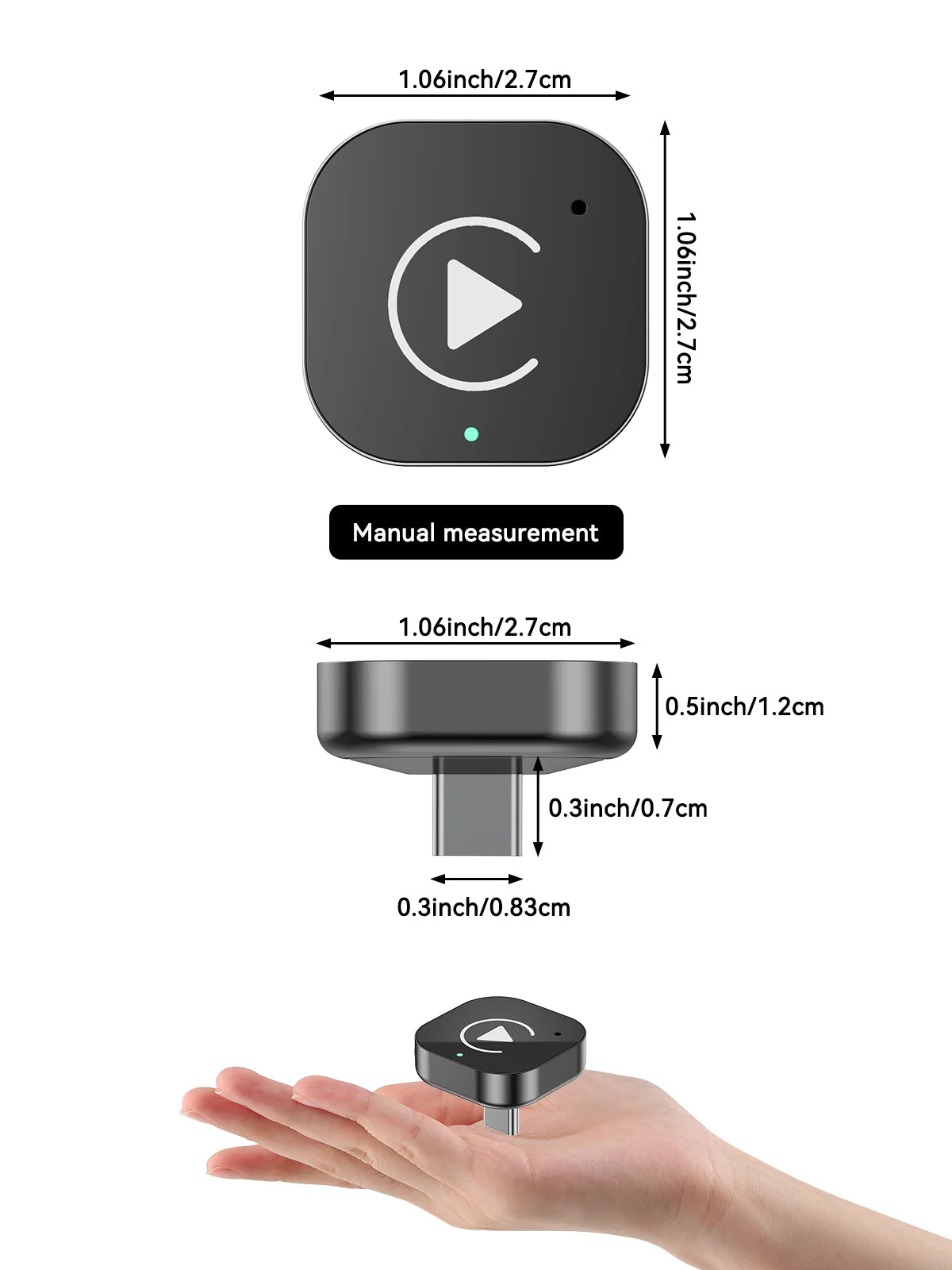 Adattatore Wireless CarPlay e Android Auto (Type-C) – Convertitore USB-C Plug & Play per Auto
