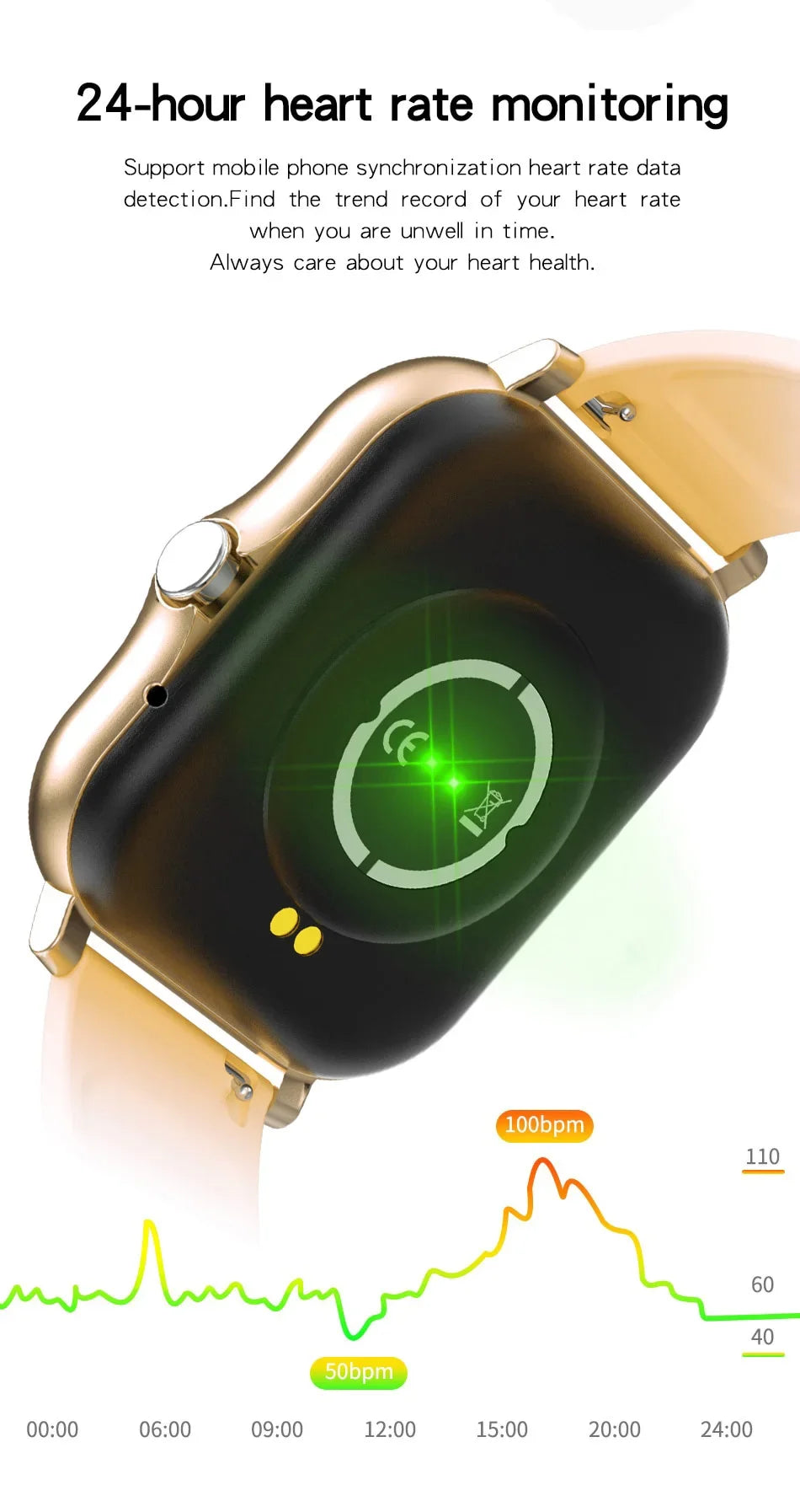 Orologio intelligente per telefono Android. Schermo a colori da 1,44 pollici Full Touch Chiamata Bluetooth Orologio intelligente Ricarica magnetica