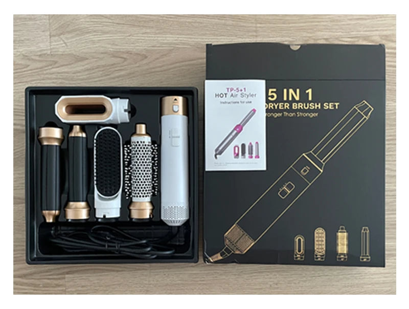 Asciugacapelli 5 in 1 Set pettine caldo Ferro arricciacapelli professionale Piastra per capelli Strumento per lo styling per asciugacapelli professionale per uso domestico