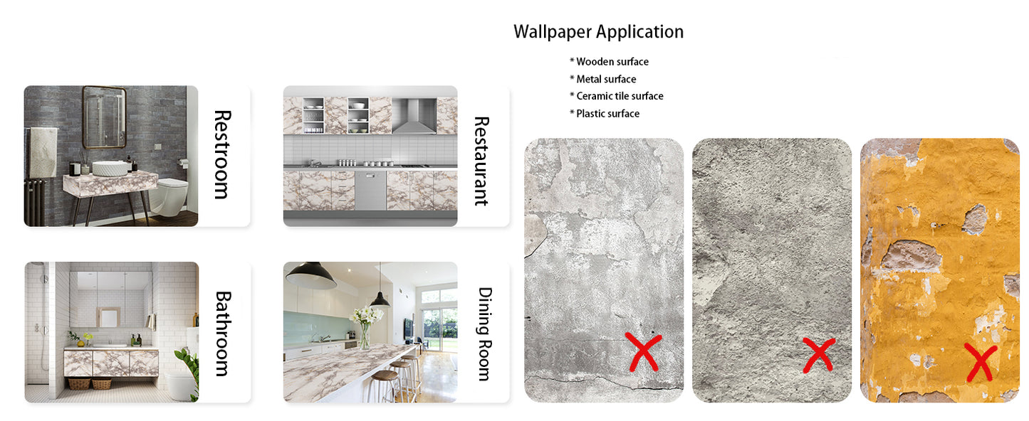 Thick Oil Proof Wall Stickers Waterproof Foil Wallpaper Marble Self Adhesive Removable Contact Paper for Bathroom Decor Kitchen