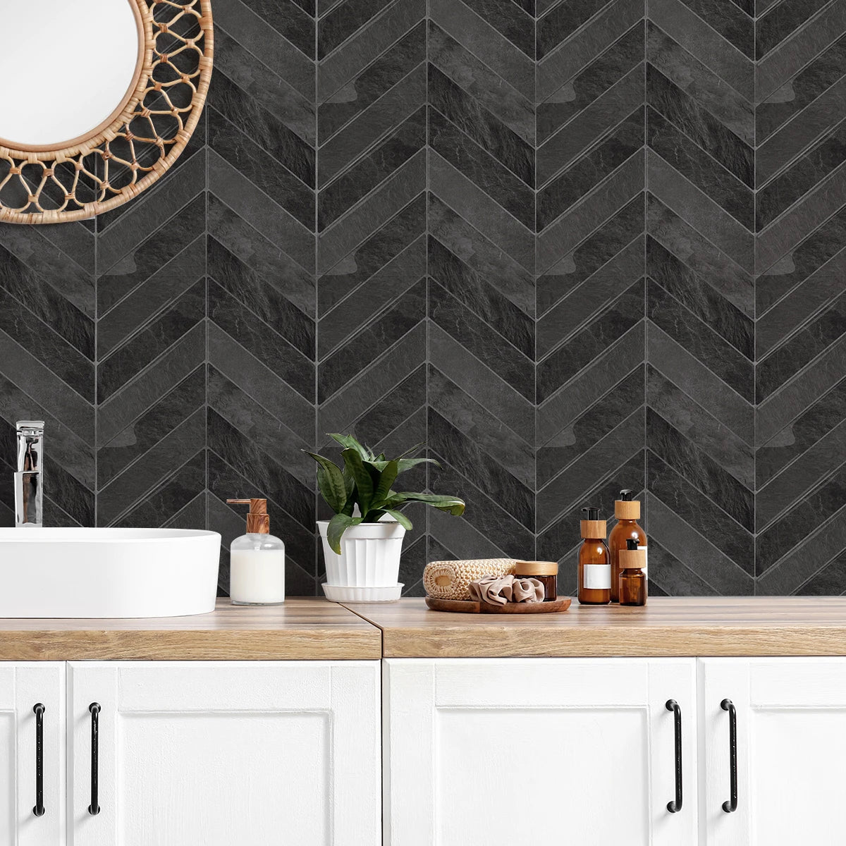 Piastrelle adesive effetto marmo beige per pareti, bagno e cucina