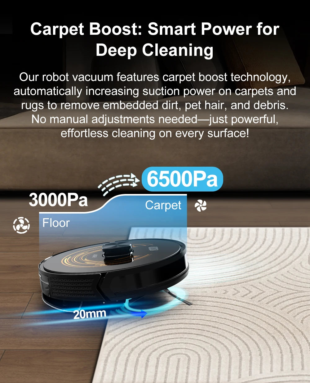 Robot aspirapolvere K30 – Con autosvuotamento, doppio laser, lampada UV, mappatura multi-piano, pulizia automatica tappeti e 240 min di autonomia
