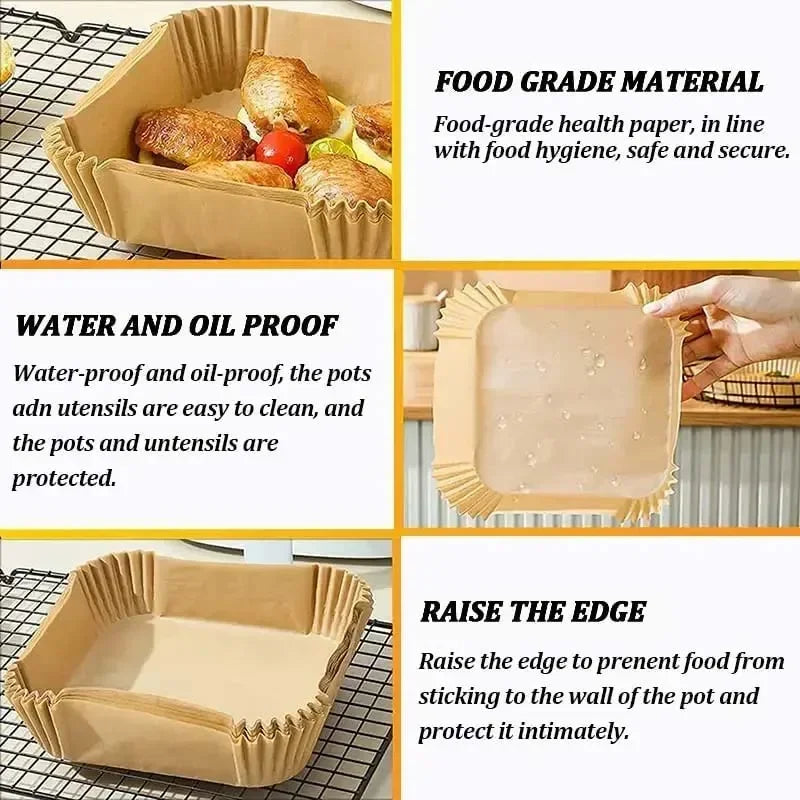 Air Fryer Paper fryer air paper Disposable Square round Airfryer Papers Paper Molds for Fryer for Oven Pan Oil-Proof KitchenTool