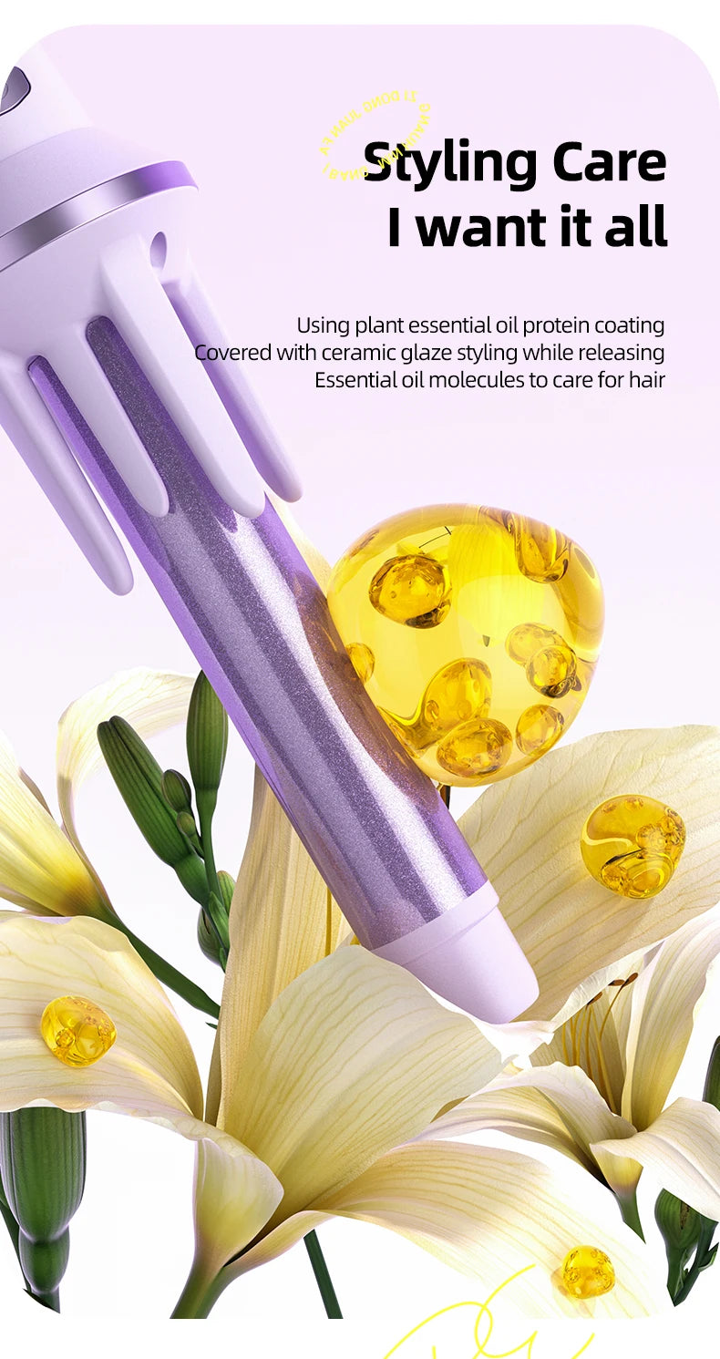 Bigodino automatico per capelli 28mm/32mm Ferro arricciacapelli a onda grande Anione Riscaldamento rapido Bigodini per styling professionale Bacchetta arricciacapelli Ondeggiatore per capelli