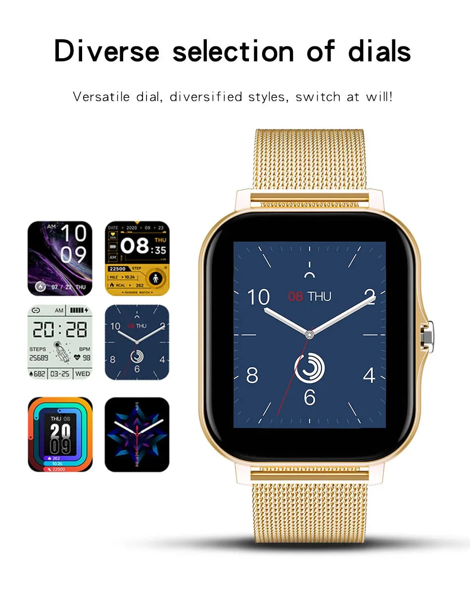 Orologio intelligente per telefono Android. Schermo a colori da 1,44 pollici Full Touch Chiamata Bluetooth Orologio intelligente Ricarica magnetica