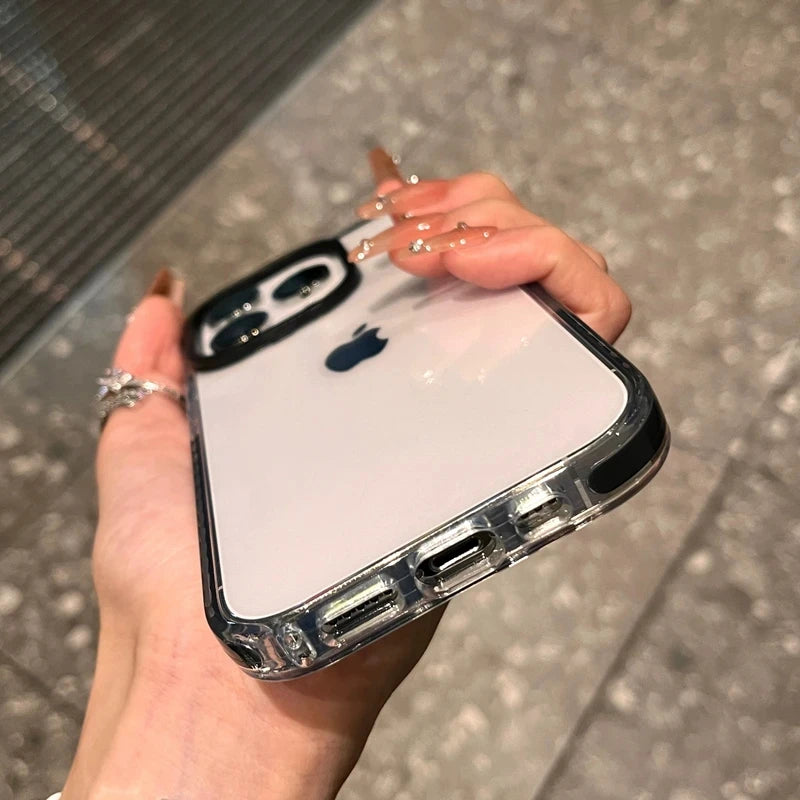 Custodia trasparente di lusso per iPhone 15 14 13 12 11 Pro Max 7 8 Plus X Xs Max XR Cover in TPU trasparente antiurto