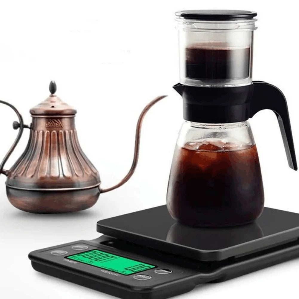 Bilancia da caffè da cucina LCD da 5/3 kg con display digitale temporizzato, timer, strumento per il peso del caffè, bilancia LCD di precisione di misurazione ad alta precisione