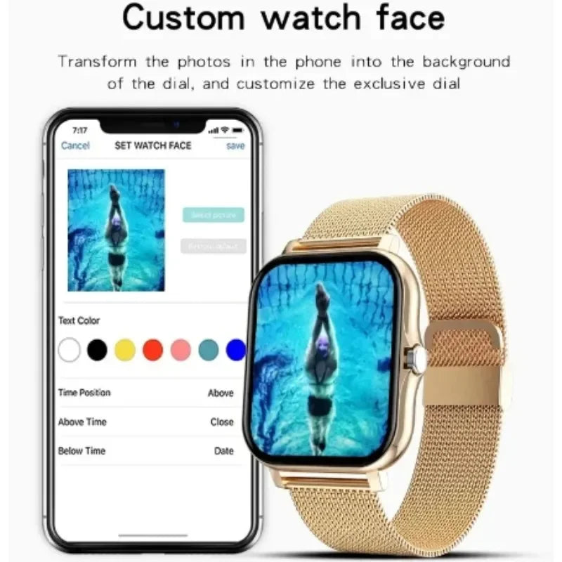 Orologio intelligente per telefono Android. Schermo a colori da 1,44 pollici Full Touch Chiamata Bluetooth Orologio intelligente Ricarica magnetica
