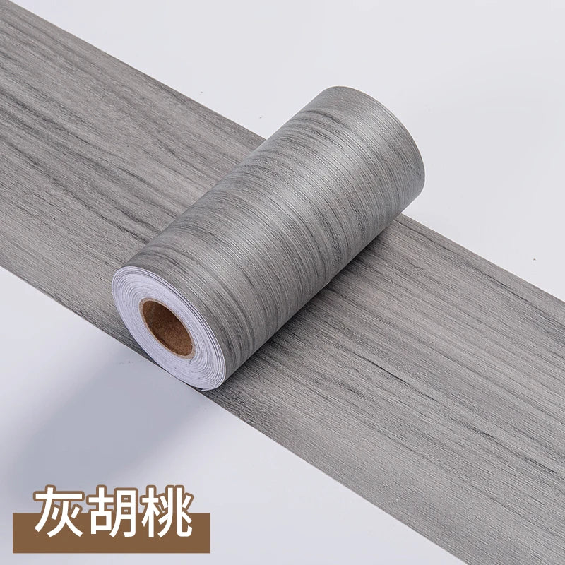 1 rotolo di adesivi murali per battiscopa con venature del legno imitazione addensata, decorazione autoadesiva per l'angolo della parete della camera da letto del soggiorno