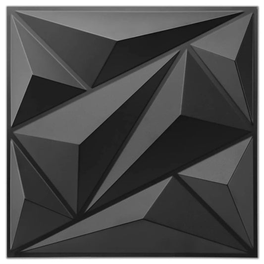 Pannello da parete 3D decorato con design a diamante da 10 pezzi, 30 cm x 30 cm bianco opaco/nero, pannello da parete per decorazione domestica fai da te