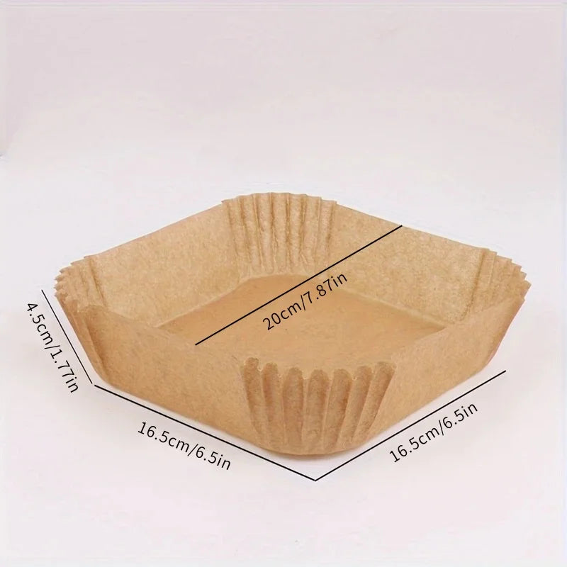 Fodere di carta per friggitrice ad aria Carta da forno impermeabile usa e getta a prova di olio Rotonda quadrata e rettangolare pergamena Forniture per feste da cucina