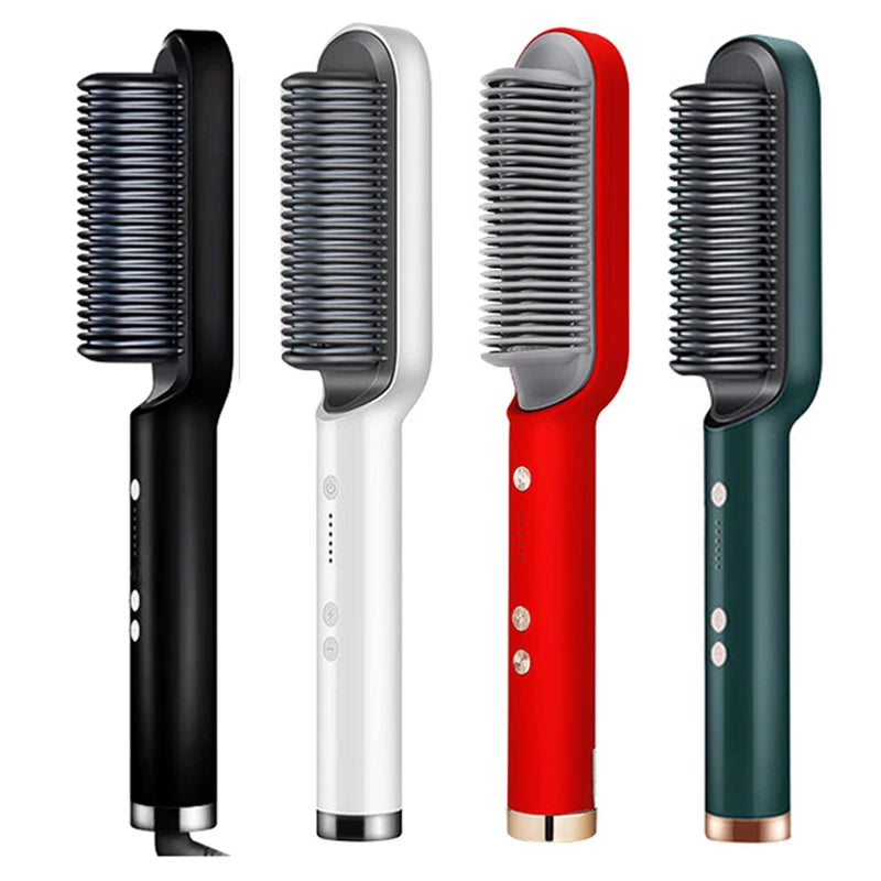 Piastra per capelli Ptc professionale Pettine caldo elettrico riscaldato rapidamente Pettine per capelli Cura personale Spazzola per acconciature multifunzionale