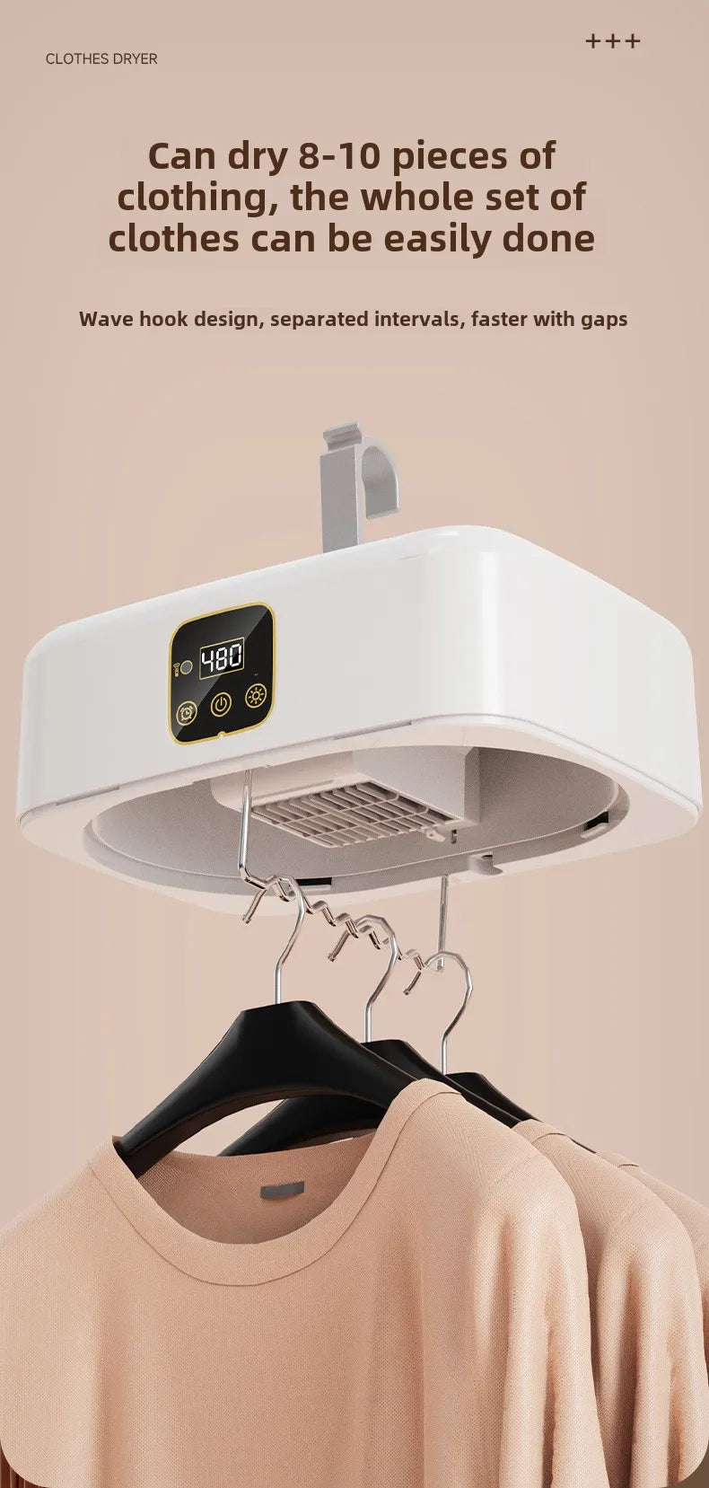 Mini asciugatrice portatile per asciugatrice con 360 ° Asciugatrice pieghevole per asciugatrice ad aria calda completa per calzini intimi