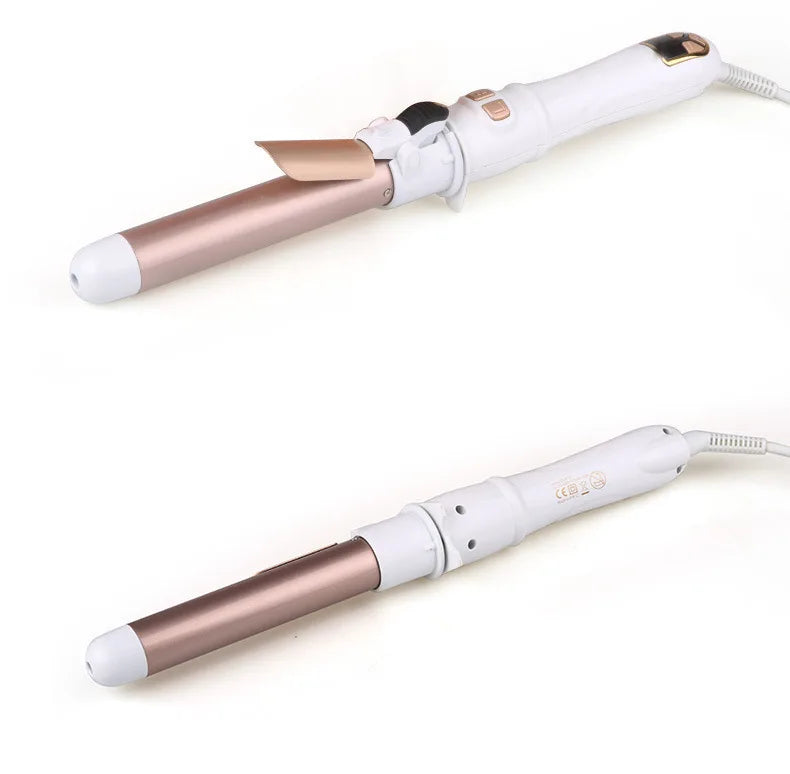 Bigodino automatico per capelli Ferro arricciacapelli rotante da 1,1 pollici con display a LED Bigodino per capelli con bacchetta arricciacapelli a riscaldamento rapido per uso domestico e in viaggio