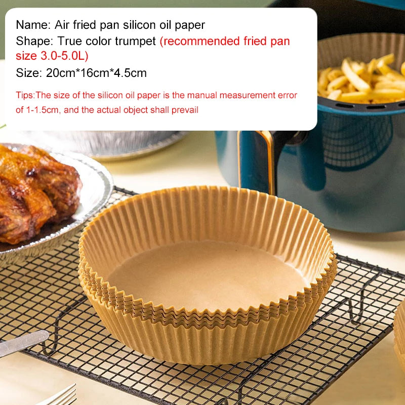 50 pz Friggitrice Ad Aria Usa E Getta Fodere di Carta Speciale Carta Da Forno A Prova di Olio Carta Assorbente Per AirFryer Micro-onde