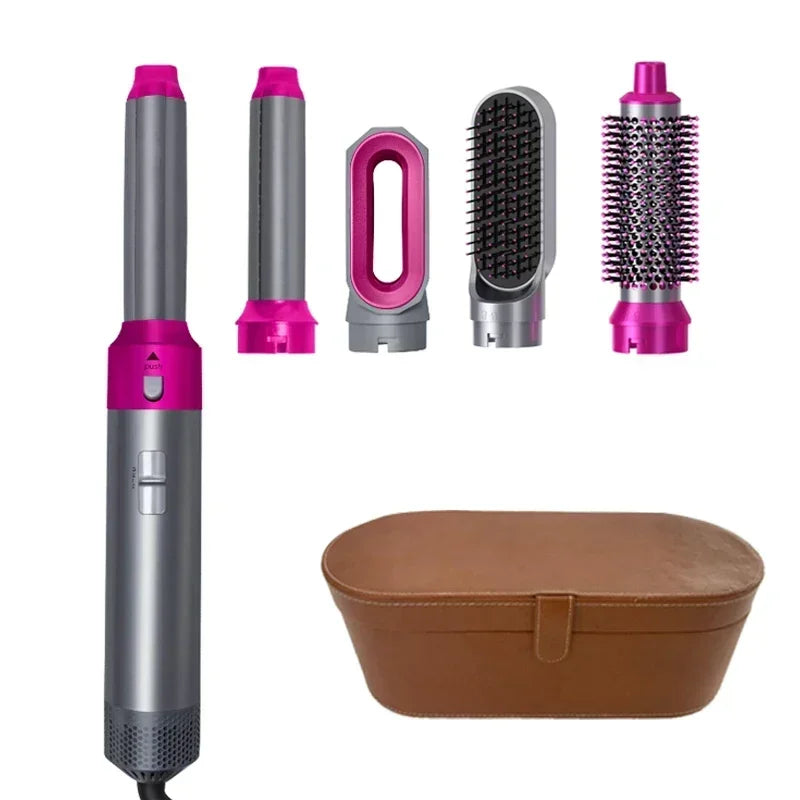 Asciugacapelli 5 in 1 Set pettine caldo Ferro arricciacapelli professionale Piastra per capelli Strumento per lo styling per asciugacapelli professionale per uso domestico