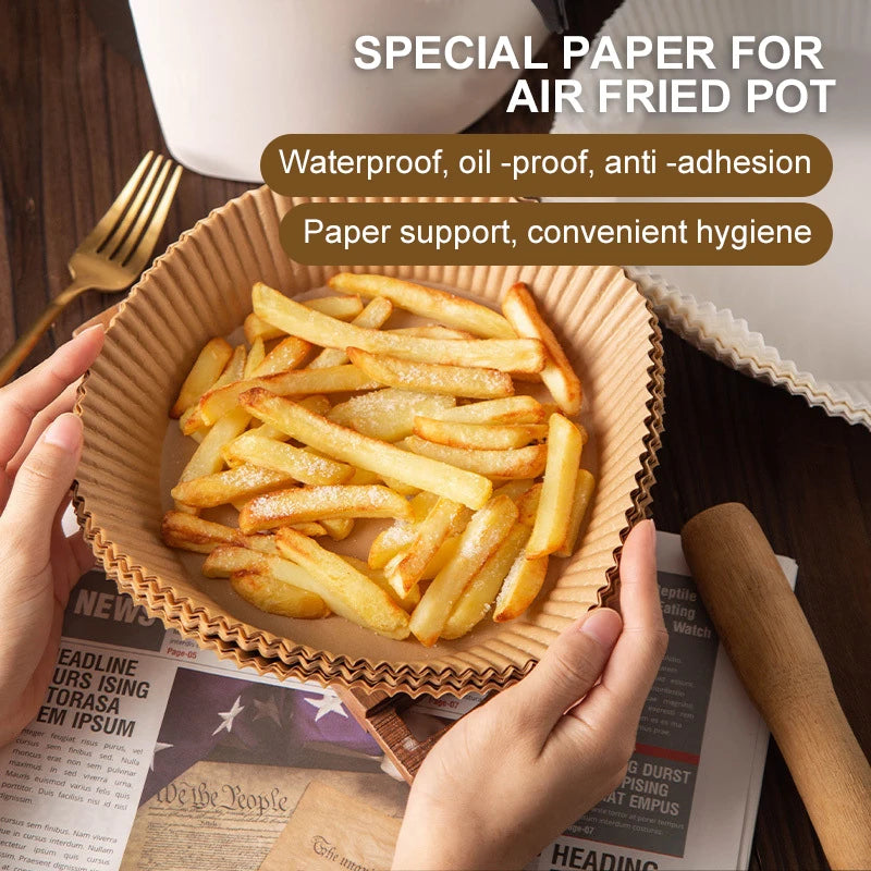 50 pz Friggitrice Ad Aria Usa E Getta Fodere di Carta Speciale Carta Da Forno A Prova di Olio Carta Assorbente Per AirFryer Micro-onde