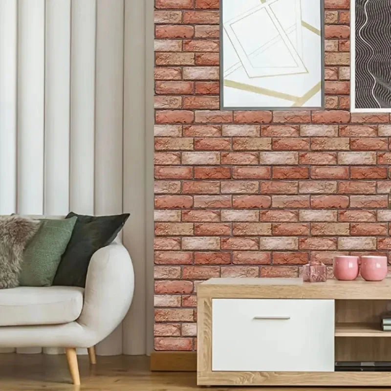Pannelli murali 3D autoadesivi impermeabili 5/10 pezzi, carta da parati in mattoni, adesivo retrò per bagno, adesivi murali decorativi per caminetto