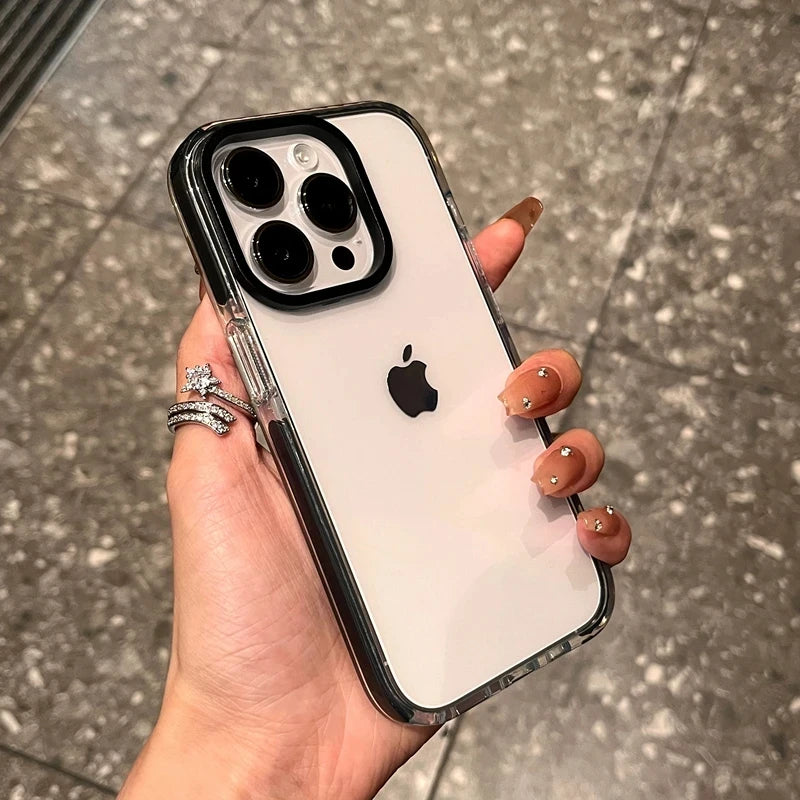 Custodia trasparente di lusso per iPhone 15 14 13 12 11 Pro Max 7 8 Plus X Xs Max XR Cover in TPU trasparente antiurto