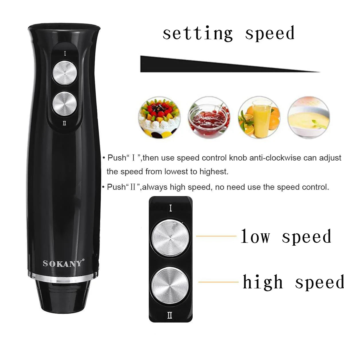 Frullatore elettrico 4 in 1, materiale in acciaio inossidabile 304, adatto per alimenti da cucina, alimenti per bambini.