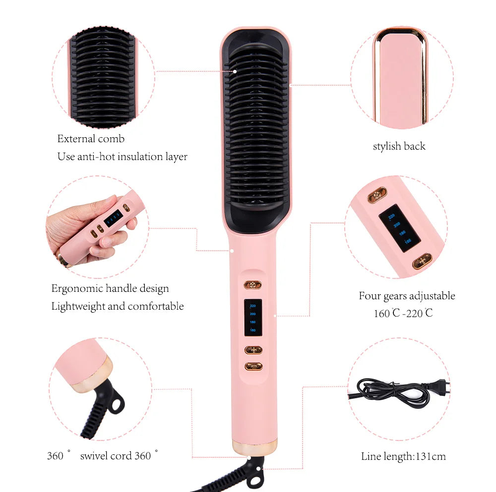 Spazzola per capelli spazzola elettrica pettine caldo piastra per capelli spazzole per capelli pettine pettine per riscaldamento a caldo piastra per capelli multifunzione