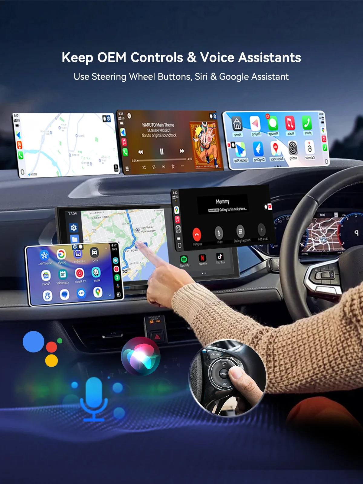 Adattatore Wireless CarPlay e Android Auto (Type-C) – Convertitore USB-C Plug & Play per Auto