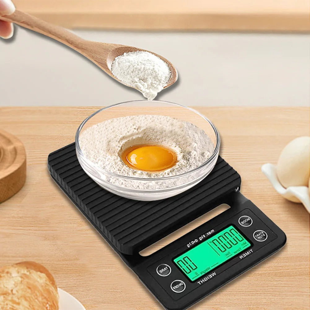 Bilancia da caffè da cucina LCD da 5/3 kg con display digitale temporizzato, timer, strumento per il peso del caffè, bilancia LCD di precisione di misurazione ad alta precisione