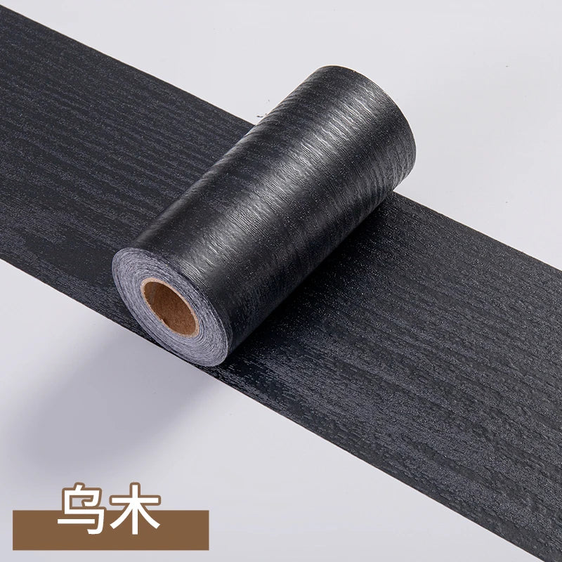 1 rotolo di adesivi murali per battiscopa con venature del legno imitazione addensata, decorazione autoadesiva per l'angolo della parete della camera da letto del soggiorno