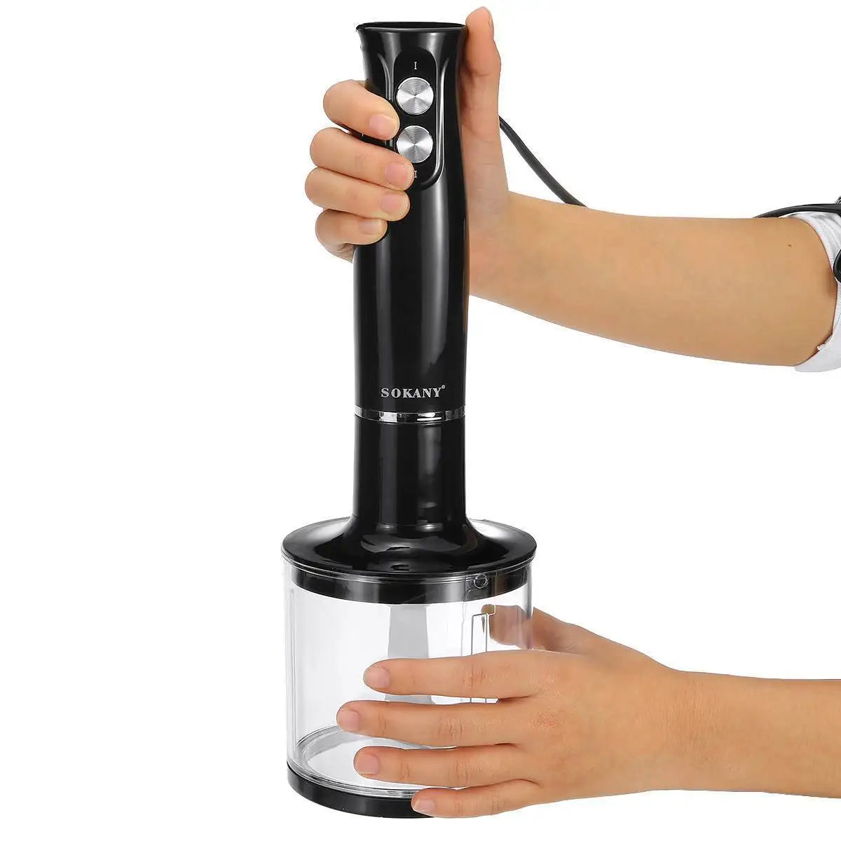 Frullatore elettrico 4 in 1, materiale in acciaio inossidabile 304, adatto per alimenti da cucina, alimenti per bambini.