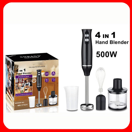 Frullatore elettrico 4 in 1, materiale in acciaio inossidabile 304, adatto per alimenti da cucina, alimenti per bambini.