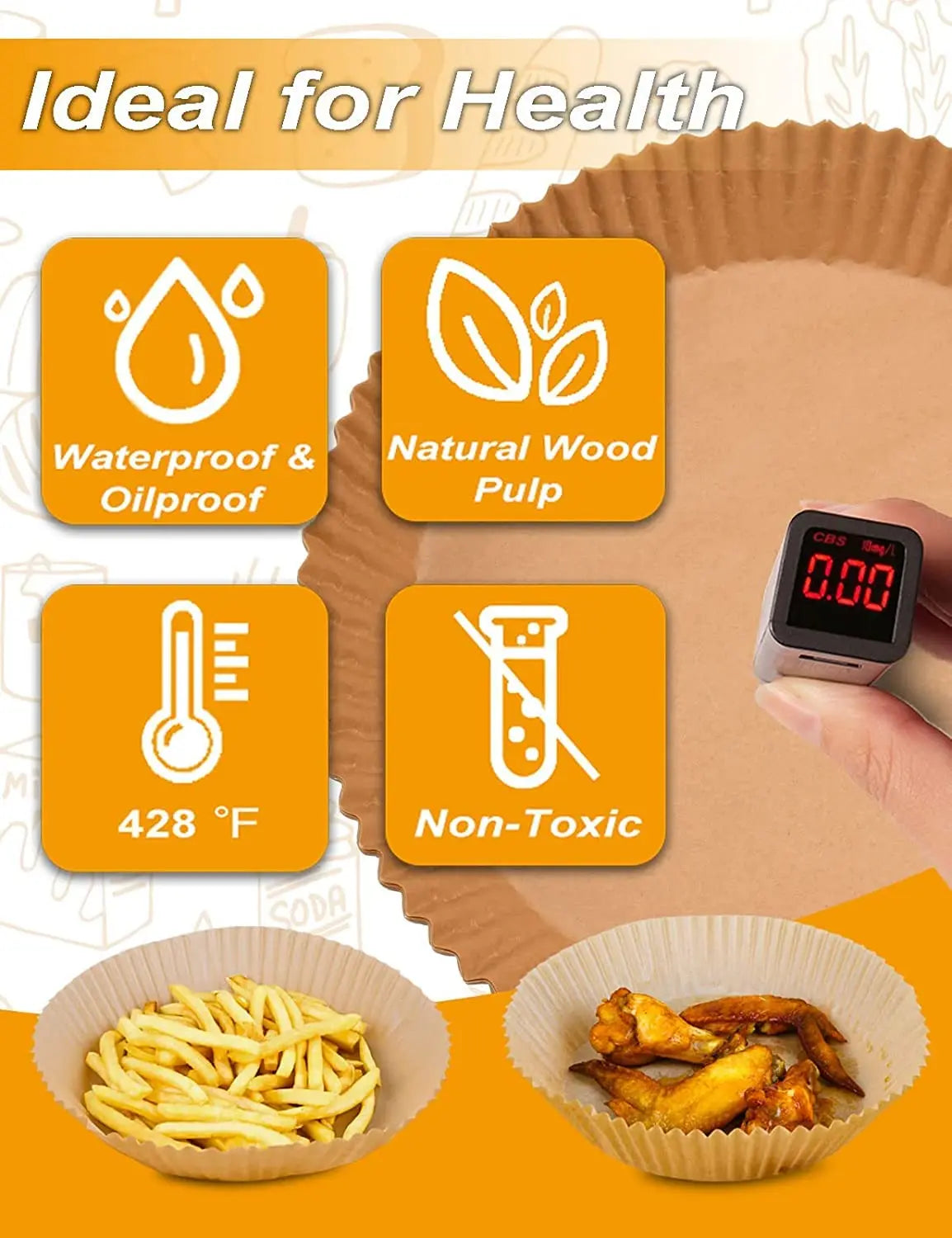 100 pz Friggitrice Ad Aria Fodere di Carta Usa E Getta Friggitrice Fodere Carta Pergamena A Prova di Olio A Prova di Acqua Food Grade Teglie Airfryer