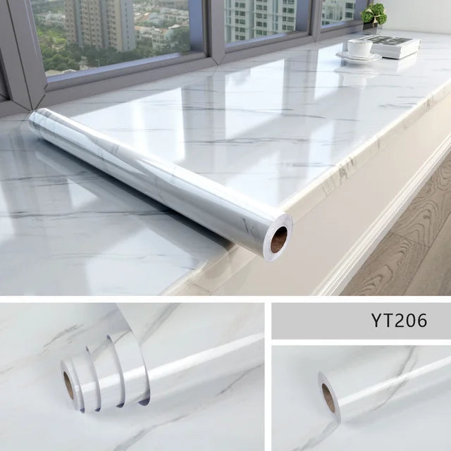 Thick Oil Proof Wall Stickers Waterproof Foil Wallpaper Marble Self Adhesive Removable Contact Paper for Bathroom Decor Kitchen