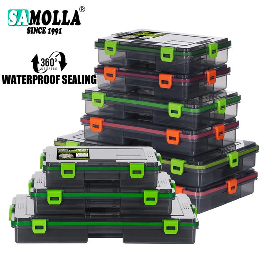 SAMOLLA Attrezzatura da pesca Scatola impermeabile per riporre esche Scatole per ganci per esche Custodia per contenitori per esche Accessori per la pesca
