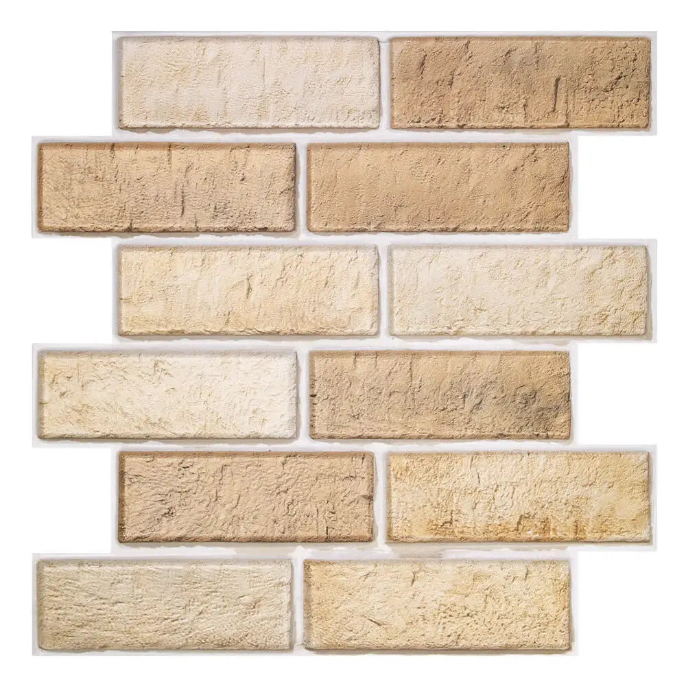 3D Wall Sticker Self-adhesive Faux Brick Wall Panel Peel and Stick Tile Backsplash for Kitchen Bedroom Waterproof Tile Sticker