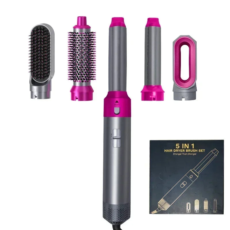 Asciugacapelli 5 in 1 Set pettine caldo Ferro arricciacapelli professionale Piastra per capelli Strumento per lo styling per asciugacapelli professionale per uso domestico