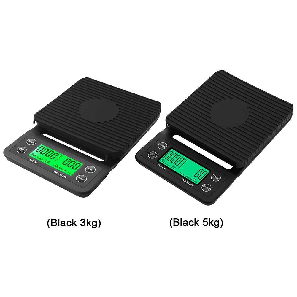 Bilancia da caffè da cucina LCD da 5/3 kg con display digitale temporizzato, timer, strumento per il peso del caffè, bilancia LCD di precisione di misurazione ad alta precisione
