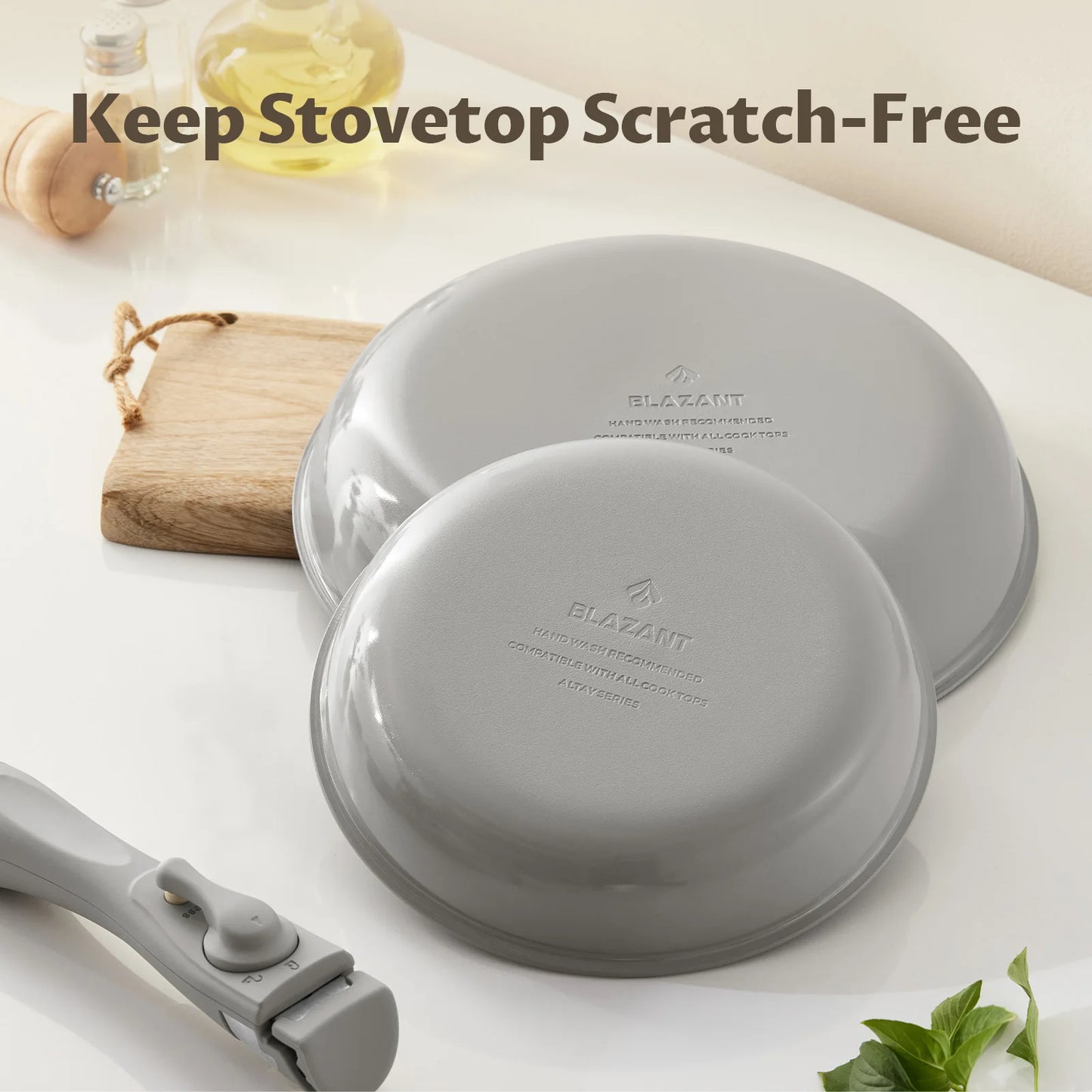 Set Padella Antiaderente Manico Rimovibile 20 cm 24 cm 28 cm, Padelle Induzione Antiaderente, Rivestimento Ceramico Antiaderente, Piccolo Lar