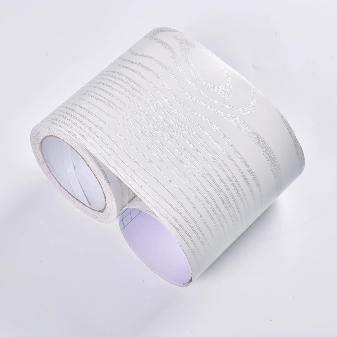 1 rotolo di adesivi murali per battiscopa con venature del legno imitazione addensata, decorazione autoadesiva per l'angolo della parete della camera da letto del soggiorno