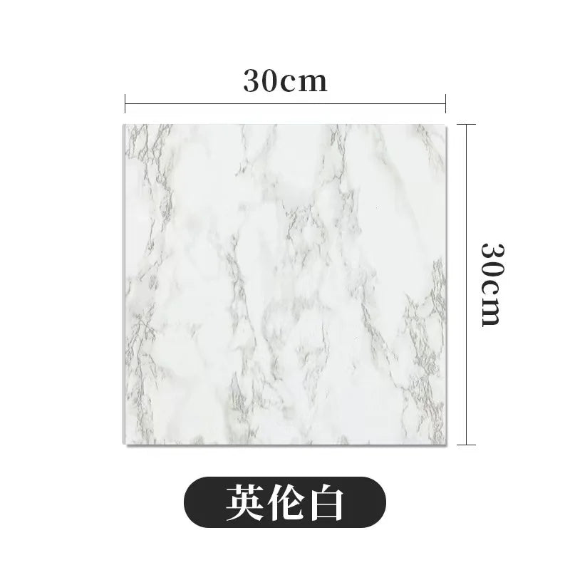 10/30/50PCS Thickened Self-adhesive Decor Wall Sticker Marble Tile Floor Sticker PVC Waterproof Toilet Kitchen Home Floor