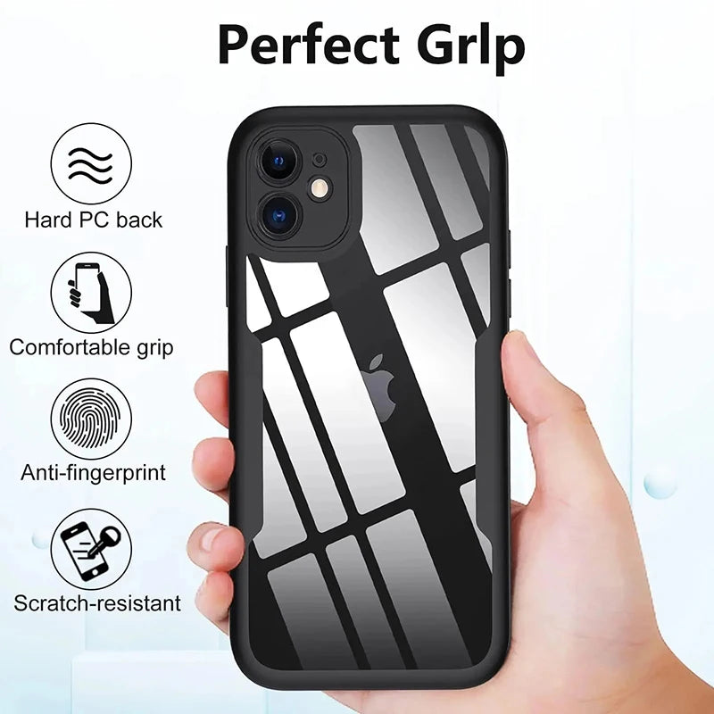 Custodia da 360 gradi per iPhone 15 14 13 12 11 Pro Max 14 Plus XS MAX XR Cover trasparente Protezione per schermo integrata robusta per tutto il corpo