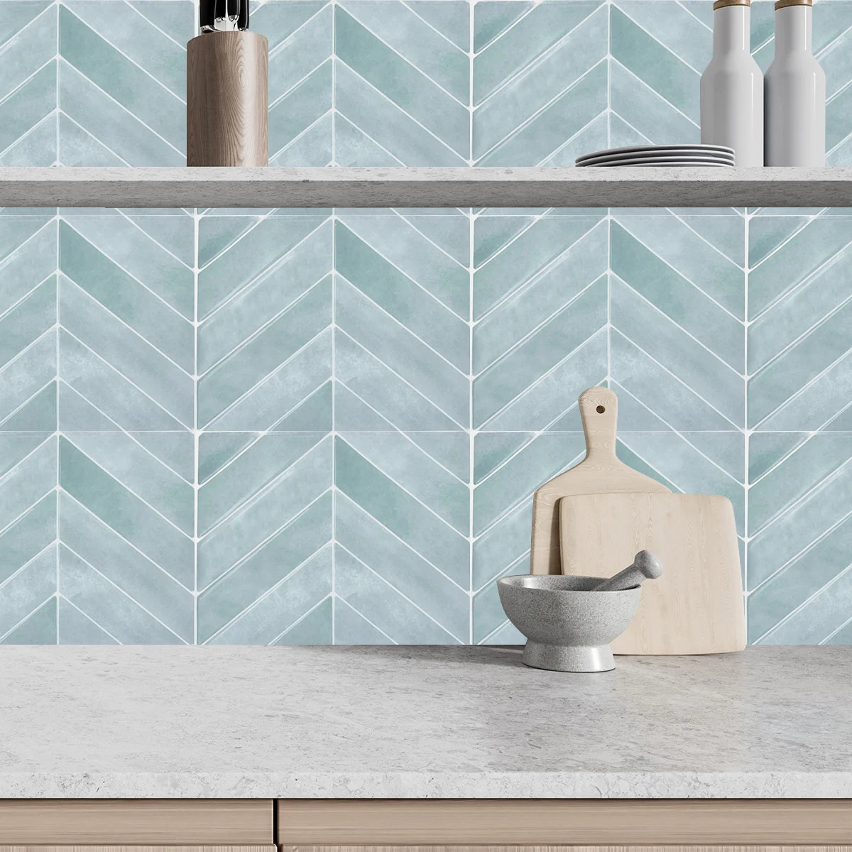 Piastrelle adesive effetto marmo beige per pareti, bagno e cucina