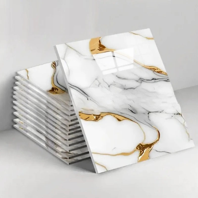 10-40PCS Imitation 3D Marble Wall Sticker Self Adhesive Waterproof Oilproof Wallpaper for Kitchen Tile Wall DIY Home Decoration
