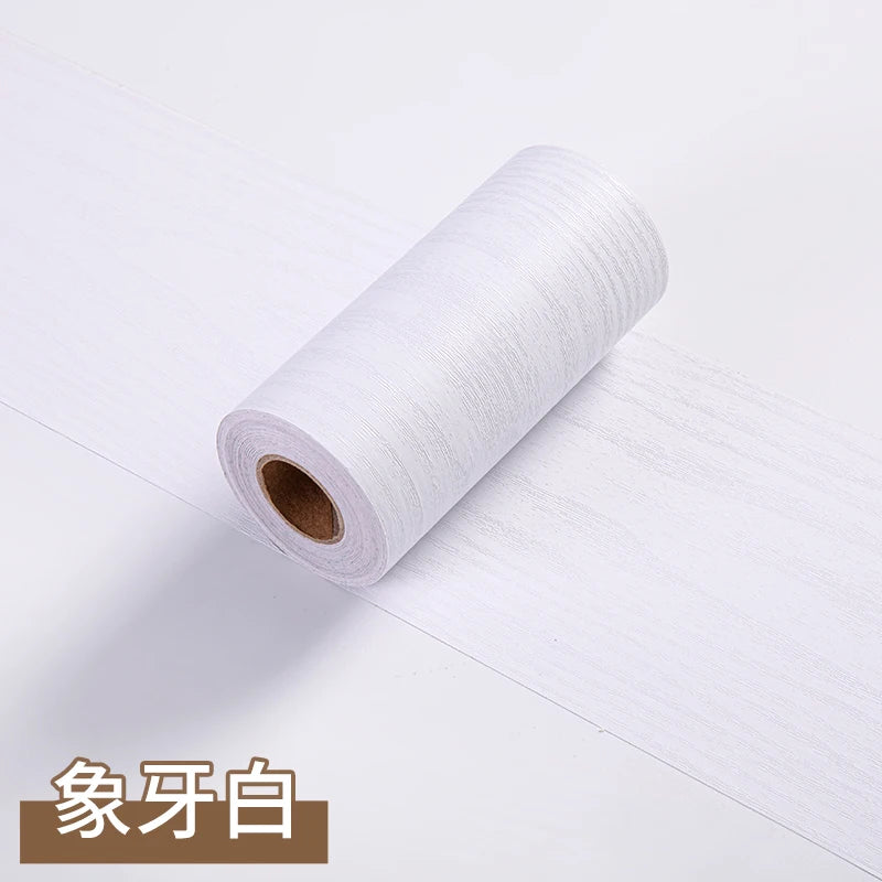 1 rotolo di adesivi murali per battiscopa con venature del legno imitazione addensata, decorazione autoadesiva per l'angolo della parete della camera da letto del soggiorno