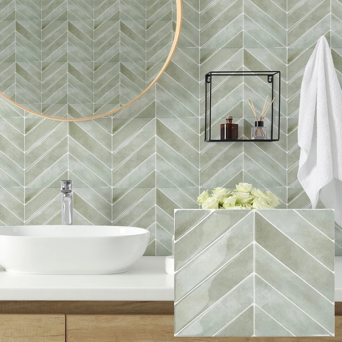 Piastrelle adesive effetto marmo beige per pareti, bagno e cucina
