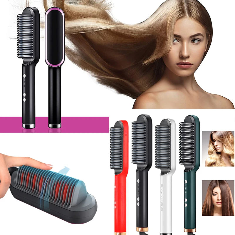 Piastra per capelli professionale a riscaldamento rapido elettrico pettine caldo piastra per capelli cura personale spazzola multifunzionale per acconciatura