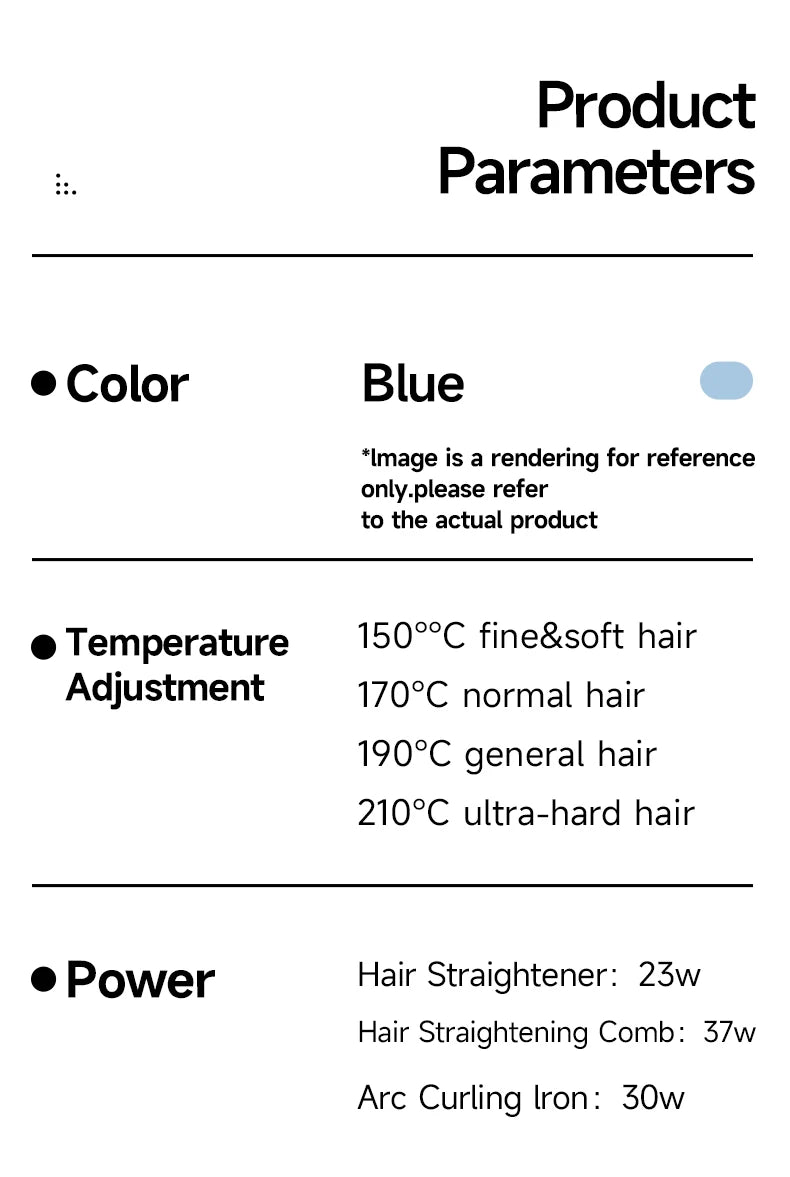 Piastra per capelli multifunzione 3 in 1: cambio facile della testa con una spinta, styling versatile per capelli lisci, ricci e ondulati