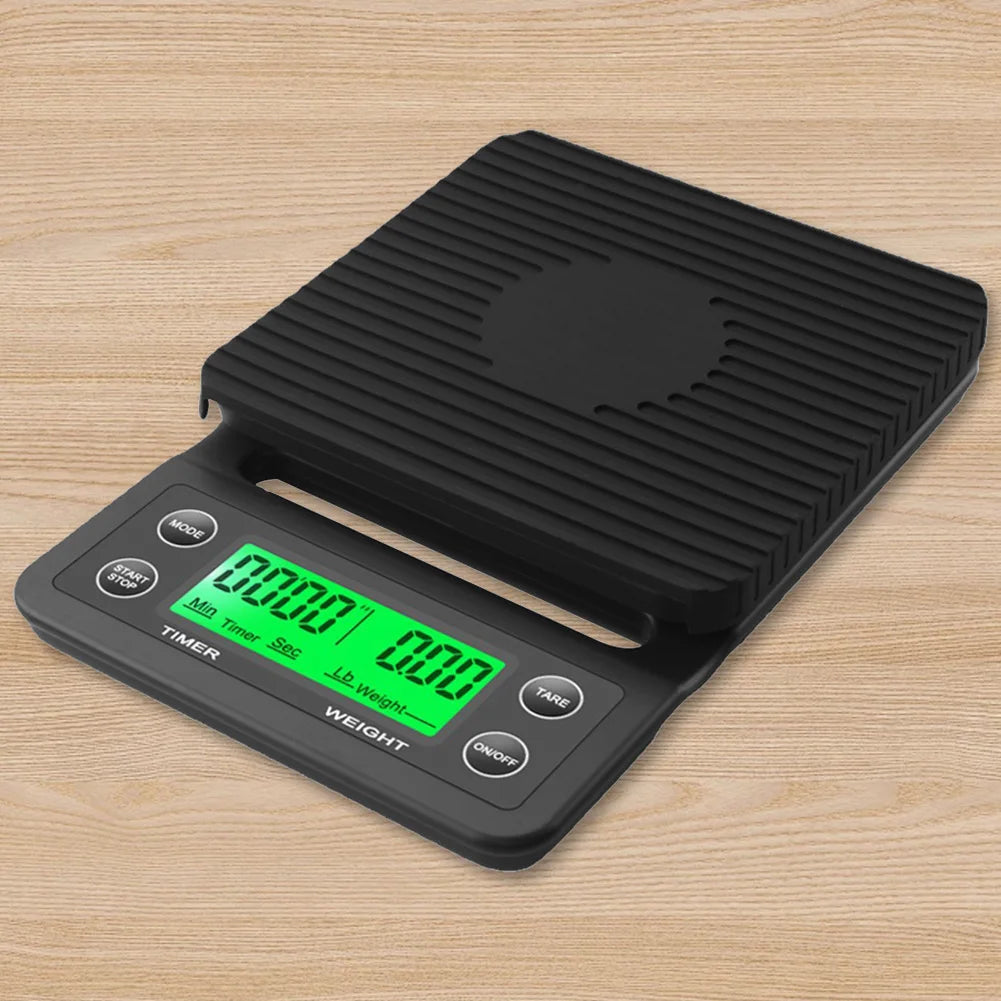 Bilancia da caffè da cucina LCD da 5/3 kg con display digitale temporizzato, timer, strumento per il peso del caffè, bilancia LCD di precisione di misurazione ad alta precisione